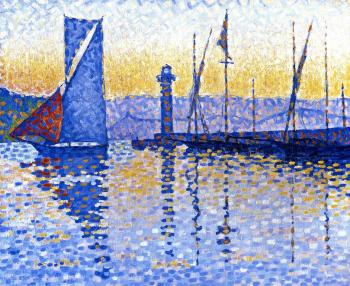 (image for) Handmade oil painting Copy paintings of famous artists Paul Signac's painting, The Lighthouse, Saint-T